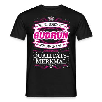 Qualitätsmerkmal Gudrun einfach Erstklassig Outfit - Männer T-Shirt - Schwarz - Vorne - AI Model Male 178 light (178cm)