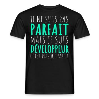 Humour Geek Cadeau Développeur Codeur Programmeur - T-shirt homme - noir - Devant - AI Model Male 178 light (178cm)