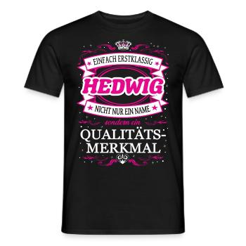 Qualitätsmerkmal Hedwig, einfach Erstklassig - Männer T-Shirt - Schwarz - Vorne - AI Model Male 178 light (178cm)