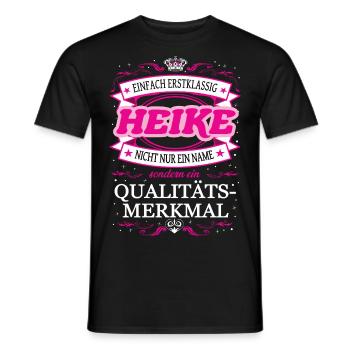 Qualitätsmerkmal Heike einfach Erstklassig - Männer T-Shirt - Schwarz - Vorne - AI Model Male 178 light (178cm)
