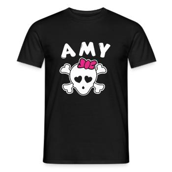 Pirate Amy Design pour les filles et les femmes - T-shirt homme - noir - Devant - AI Model Male 178 light (178cm)