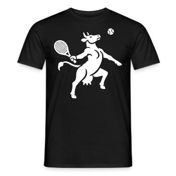 Cow Tennis Balloon Silhouette Minimalist - Men's T-Shirt - black - Front - AI Model Male 178 light (178cm)