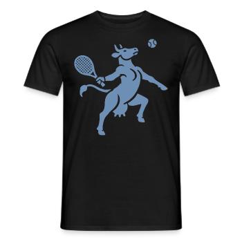 Cow Tennis Balloon Silhouette Minimalist - Men's T-Shirt - black - Front - AI Model Male 178 light (178cm)