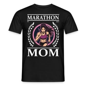 Marathon Mom – Mother and 42.195 km of pure will! - Men's T-Shirt - black - Front - AI Model Male 178 light (178cm)