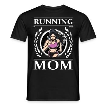 Maman qui court - coureuse et mère en même temps - T-shirt homme - noir - Devant - AI Model Male 178 light (178cm)