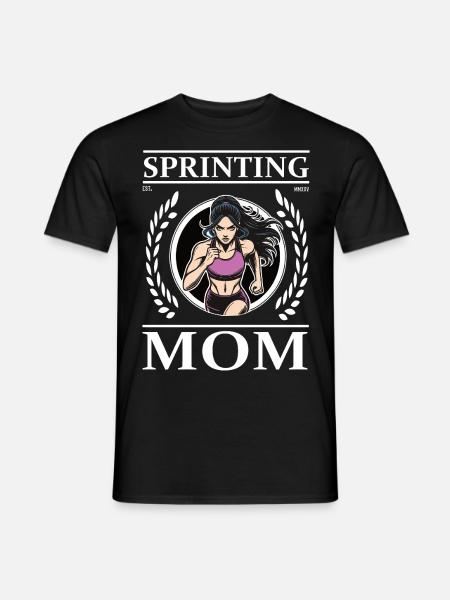 Maman sprinteuse – Mère et sprinteuse - T-shirt homme - noir