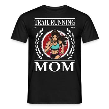 Maman coureuse de trail - Coureuse de fond et maman - T-shirt homme - noir - Devant - AI Model Male 178 light (178cm)