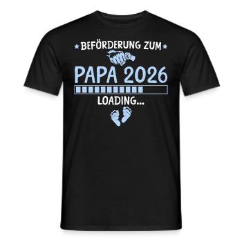 Schwangerschaftsverkündung Werdender Papa 2026 - Männer T-Shirt - Schwarz - Vorne - AI Model Male 178 light (178cm)