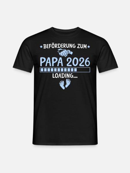Schwangerschaftsverkündung Werdender Papa 2026 - Männer T-Shirt - Schwarz