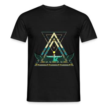 Déesse Géométrique Isis - T-shirt homme - noir - Devant - AI Model Male 178 light (178cm)