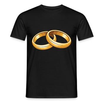 Anneaux de mariage symbole mariage - T-shirt homme - noir - Devant - AI Model Male 178 light (178cm)