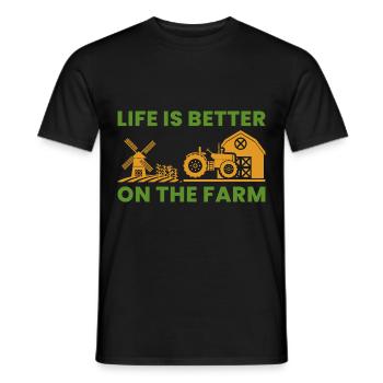 Farming Farmer Vintage Farmer Gift Saying - Men's T-Shirt - black - Front - AI Model Male 178 light (178cm)