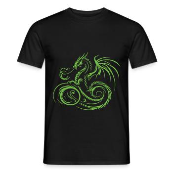 Green Dragon – Mystical, Strong, and Fearless - Men's T-Shirt - black - Front - AI Model Male 178 light (178cm)