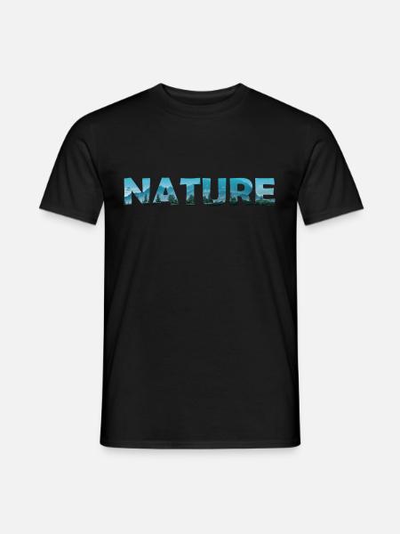 Schriftzug Nature - Männer T-Shirt - Schwarz