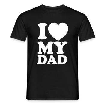 I Love my Dad Son Daughter Papa Mom Father's Day - Men's T-Shirt - black - Front - AI Model Male 178 light (178cm)