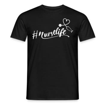Nurse - Nurselife - Stethoscope - Men's T-Shirt - black - Front - AI Model Male 178 light (178cm)