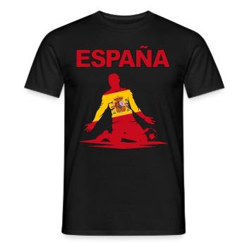 Spain football jersey flag Roja Espana - Men's T-Shirt - black - Front - AI Model Male 178 light (178cm)