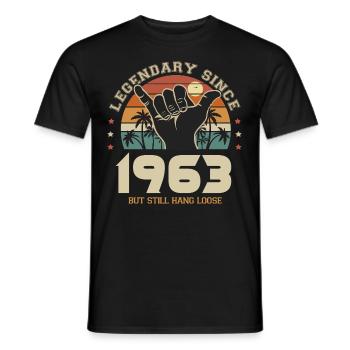 Geburtstag Jahrgang 1963 Cooles Surfgeschenk 60 Jahre - Männer T-Shirt - Schwarz - Vorne - AI Model Male 178 light (178cm)
