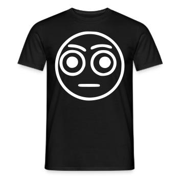 Emoji sketch big eyes white - Men's T-Shirt - black - Front - AI Model Male 178 light (178cm)