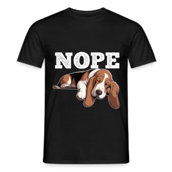 Basset Hound Nope - Men's T-Shirt - black - Front - AI Model Male 178 light (178cm)