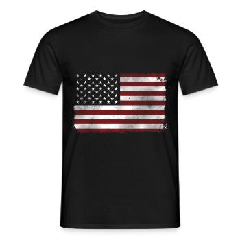 Drapeau américain - T-shirt homme - noir - Devant - AI Model Male 178 light (178cm)