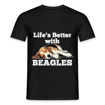 Das Leben ist besser mit Beagles - Männer T-Shirt - Schwarz - Vorne - AI Model Male 178 light (178cm)