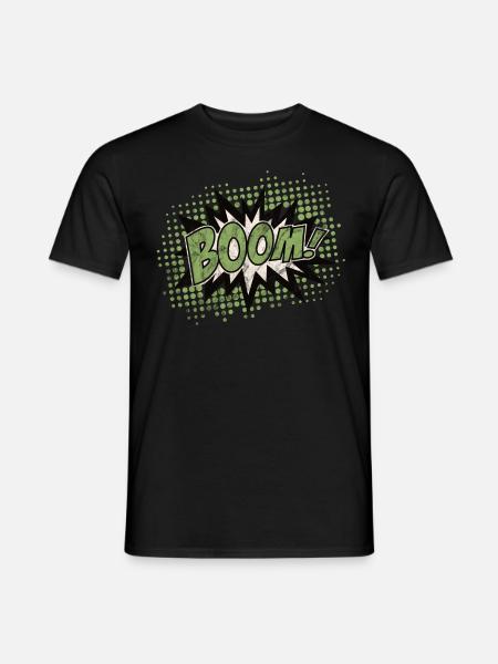 Vintage Comic Boom Explosion - Männer T-Shirt - Schwarz