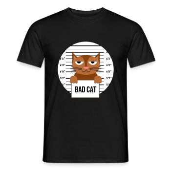 Süße Katze Gefängnis Knast Hinter Gittern Böse - Männer T-Shirt - Schwarz - Vorne - AI Model Male 178 light (178cm)