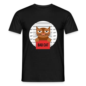 Süße Katze Gefängnis Knast Hinter Gittern Böse - Männer T-Shirt - Schwarz - Vorne - AI Model Male 178 light (178cm)