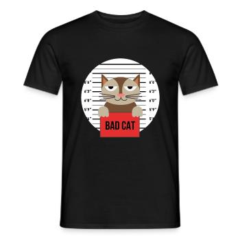 Süße Katze Gefängnis Knast Hinter Gittern Böse - Männer T-Shirt - Schwarz - Vorne - AI Model Male 178 light (178cm)