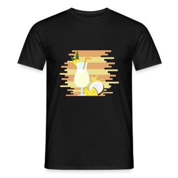 Recette de cocktail de boissons savoureuses Pina Colada - T-shirt homme - noir - Devant - AI Model Male 178 light (178cm)