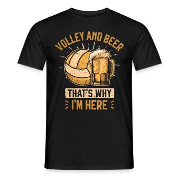 Volleyball und Bier Deshalb bin ich hier Team Beer - Männer T-Shirt - Schwarz - Vorne - AI Model Male 178 light (178cm)