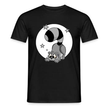 mignon raton laveur, chemise, chemise de couchage, sweat à capuche, bande dessinée - T-shirt homme - noir - Devant - AI Model Male 178 light (178cm)