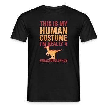 Vintage Parasaurolophus Kid Design - Men's T-Shirt - black - Front - AI Model Male 178 light (178cm)