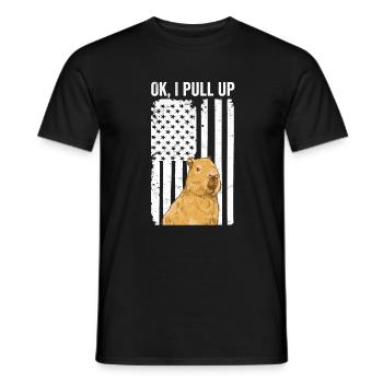 Ok, je tire vers le haut Capybara Design - T-shirt homme - noir - Devant - AI Model Male 178 light (178cm)