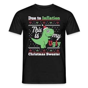 Due to Inflation This Is My Ugly Christmas Sweater - Men's T-Shirt - black - Front - AI Model Male 178 light (178cm)