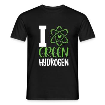 J’adore l’hydrogène vert - T-shirt homme - noir - Devant - AI Model Male 178 light (178cm)