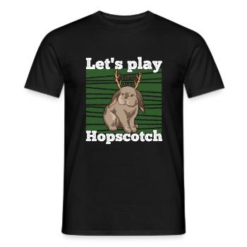 Jackalope Christmas Rabbit Design - Men's T-Shirt - black - Front - AI Model Male 178 light (178cm)