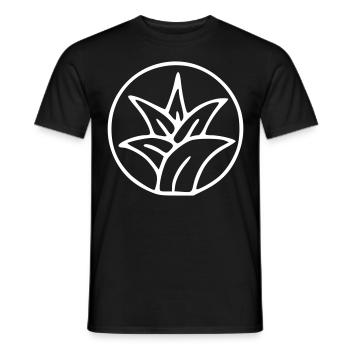 Plant drawing nature sketch white - Men's T-Shirt - black - Front - AI Model Male 178 light (178cm)