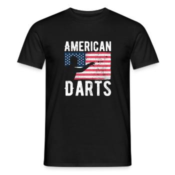 American Darts Hobby Dart Player Vintage Flag - Men's T-Shirt - black - Front - AI Model Male 178 light (178cm)