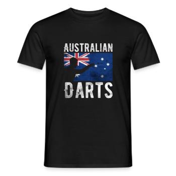 Australian Darts Hobby Dart Player Vintage Flag - Men's T-Shirt - black - Front - AI Model Male 178 light (178cm)