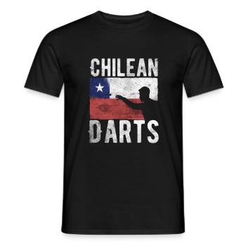 Chilean Darts Hobby Dart Player Vintage Flag - Men's T-Shirt - black - Front - AI Model Male 178 light (178cm)