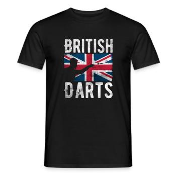 British Darts Hobby Dart Player Vintage Flag - Men's T-Shirt - black - Front - AI Model Male 178 light (178cm)