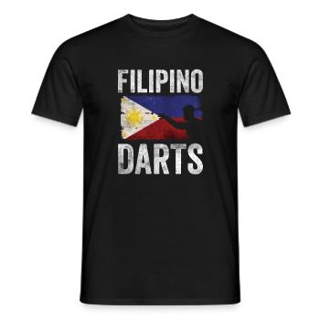 Filipino Darts Hobby Dart Player Vintage Flag - Men's T-Shirt - black - Front - AI Model Male 178 light (178cm)