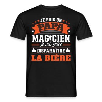 Je Suis Un Papa Magicien | Fête des Pères | Père - T-shirt homme - noir - Devant - AI Model Male 178 light (178cm)