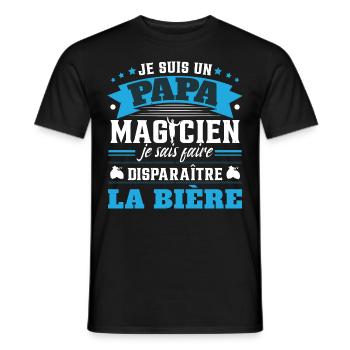 Je Suis Un Papa Magicien - T-shirt homme - noir - Devant - AI Model Male 178 light (178cm)
