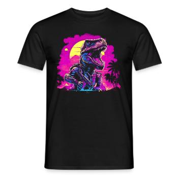 Cyber-T-Rex - Männer T-Shirt - Schwarz - Vorne - AI Model Male 178 light (178cm)