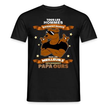 Papa Ours Et Ses Oursons Cadeau Homme - T-shirt homme - noir - Devant - AI Model Male 178 light (178cm)