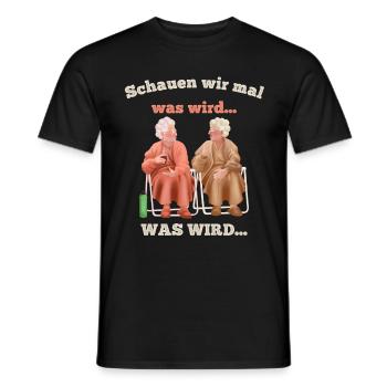 Lustiges Meme Design Schauen wir mal was wird - Männer T-Shirt - Schwarz - Vorne - AI Model Male 178 light (178cm)