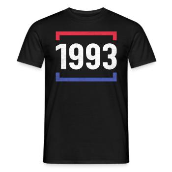 Né En 1993 Anniversaire Hommes - T-shirt homme - noir - Devant - AI Model Male 178 light (178cm)